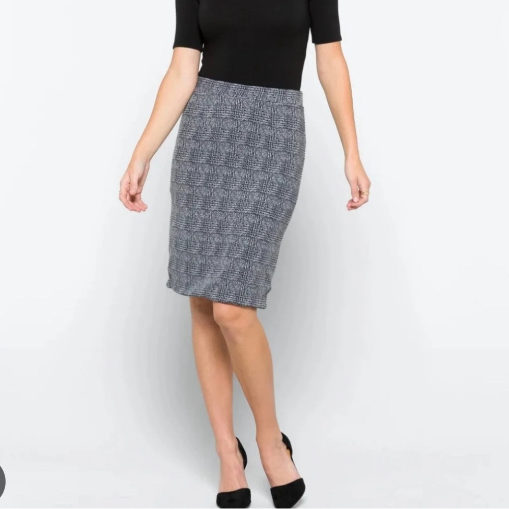 41 Hawthorn Kora Knit Jacquard Pencil Skirt Navy size Large